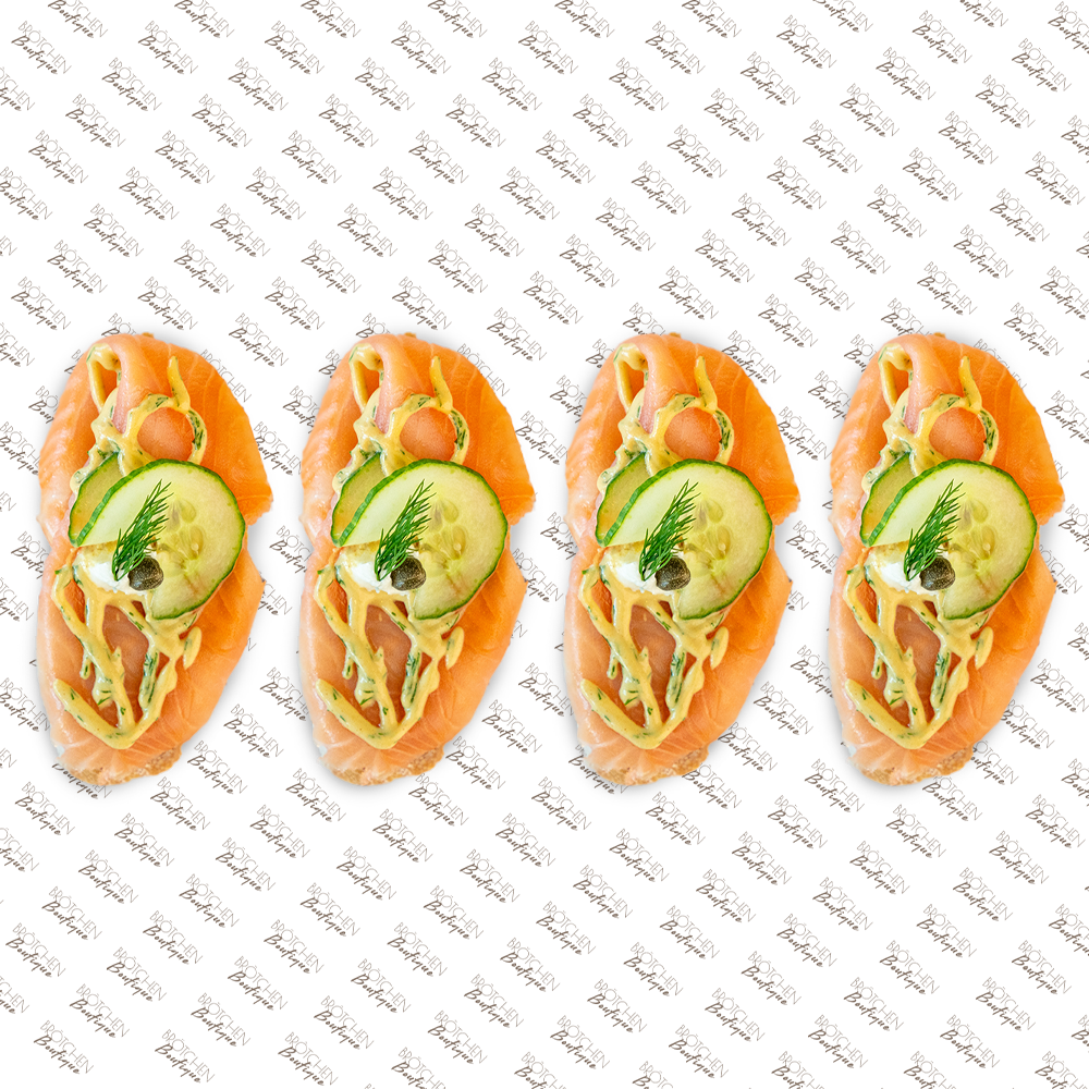 4x Baguette-Brötchen mit geräuchertem Lachs | pro Stück 3,19€